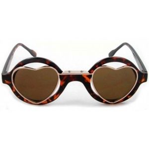 Round Heart Shape Lens BROWN TORTOISE